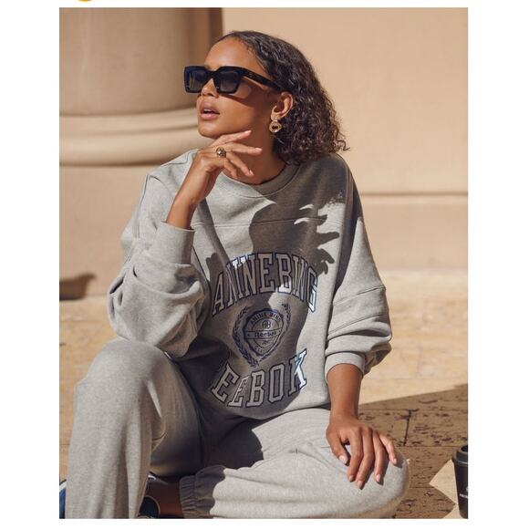 Anine Bing x Reebok Oversized  Crewneck Sweatshirt Large - Picture 3 of 9